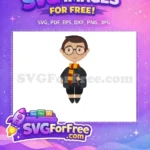 Free Smiling Wizard Free Gryffindor Scarf Harry Potter Free SVG - Instant Download