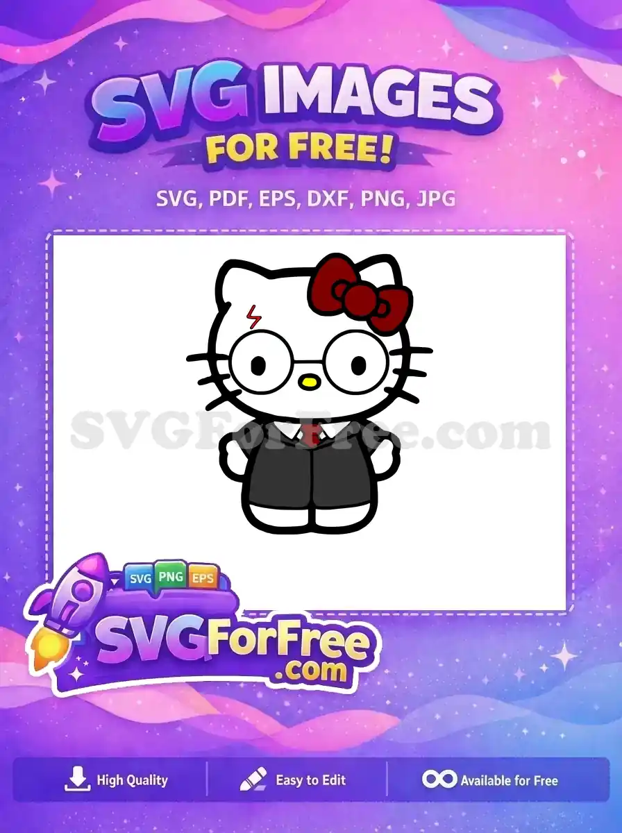 Free Kitty Potter Glasses Free Lightning Scar Harry Potter Free SVG