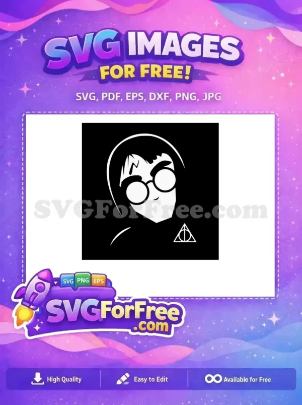Free Smiling Harry Free Potter Deathly Hallows Harry Potter Free SVG