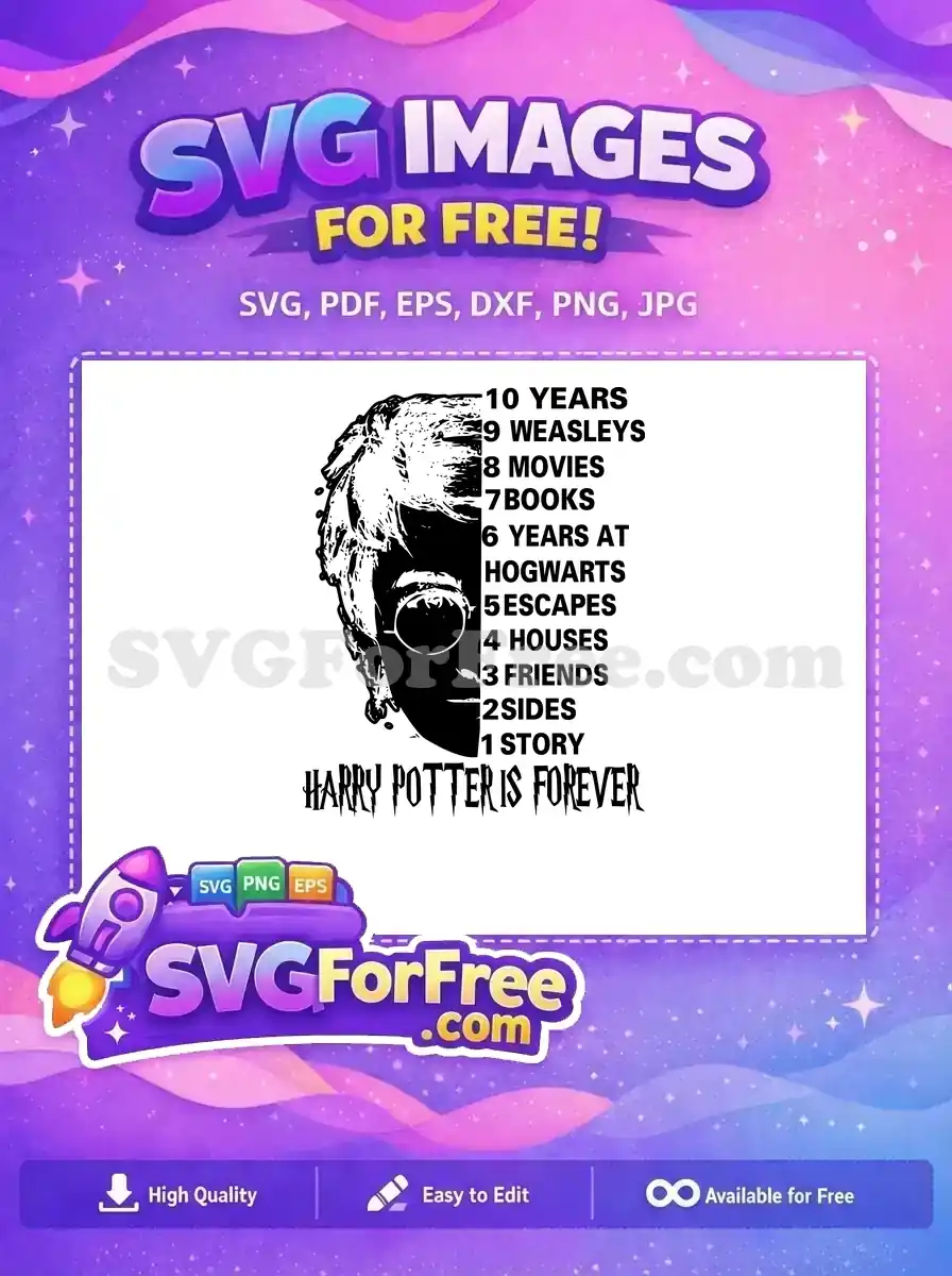 Free Harry Potter Glasses Free Lightning Scar Movie Free SVG 9