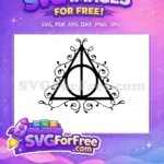 Free Deathly Hallows Free Swirl Accents Harry Potter Free SVG - Instant Download