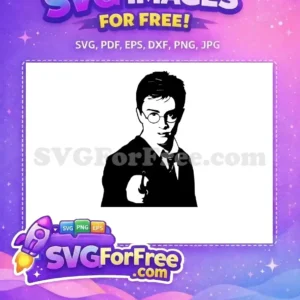 Free Black Haired Free Glasses Harry Potter Free SVG 2