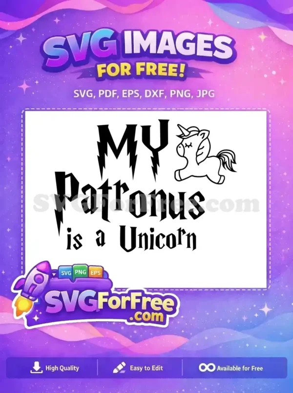 Free Cute Unicorn Free Harry Potter My Patronus Free SVG 1