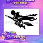 Free Harry Potter Silhouette Free Flying Broom Harry Potter Free SVG - Instant Download