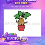 Free Potted Mandrake Plant Free Green Leaves Harry Potter Free SVG - Instant Download