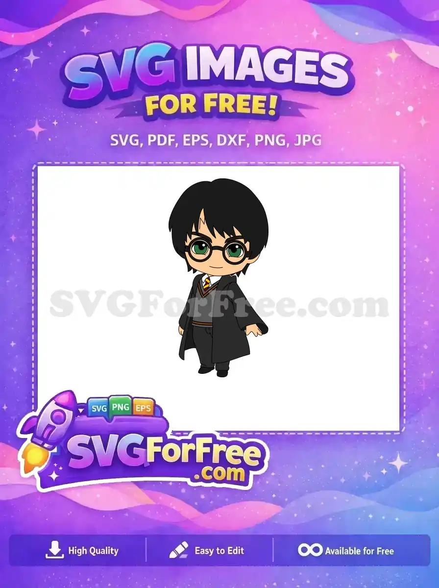 Free Chibi Style Free Green Eyes Harry Potter Free SVG