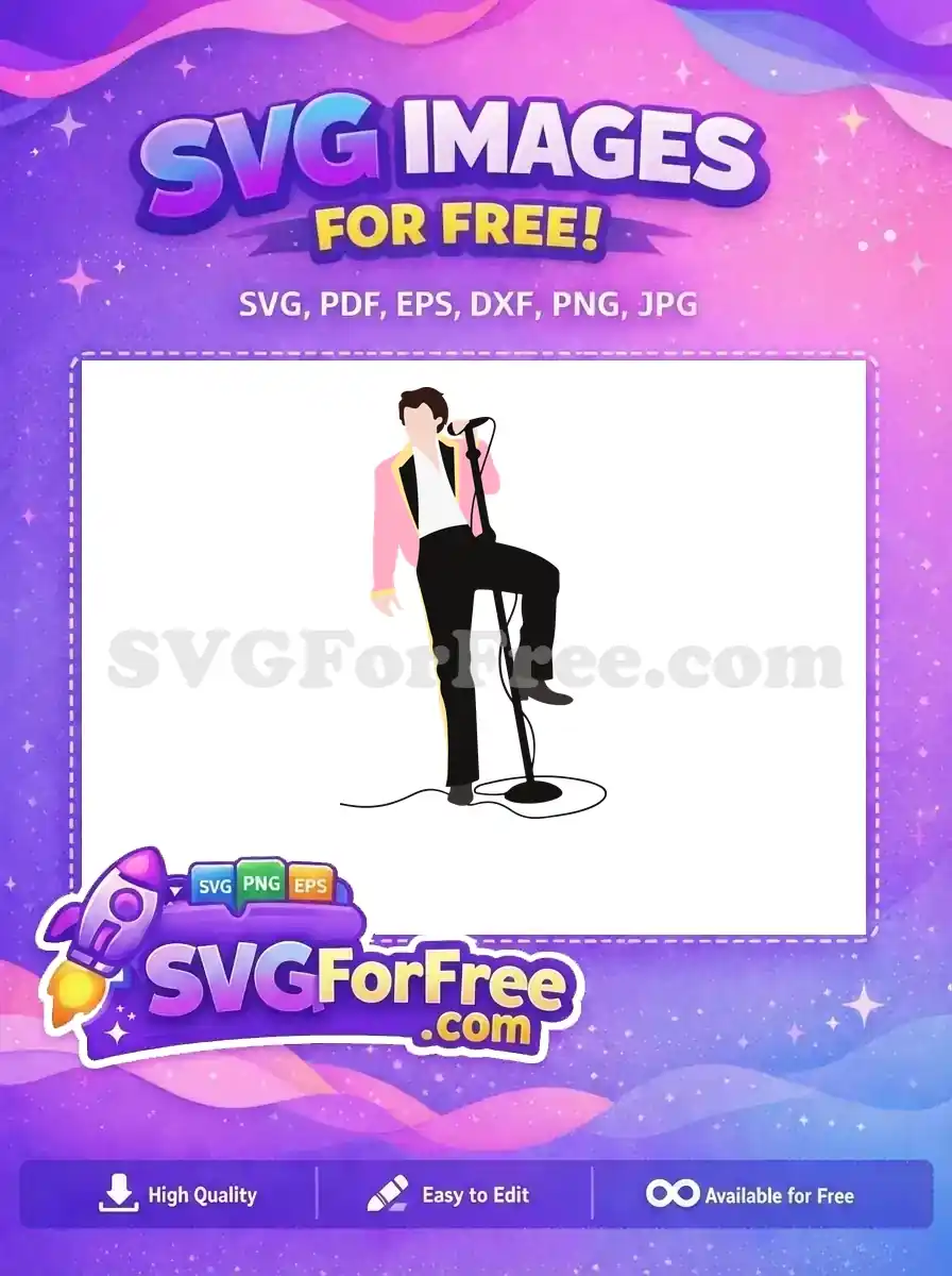 Free Pink Suit Free Microphone Harry Styles Free SVG