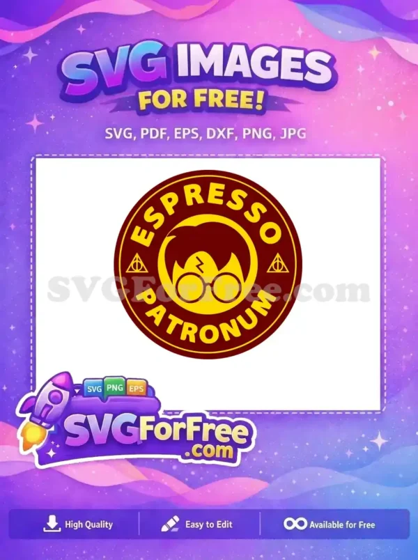 Free Round Glasses Free Lightning Scar Espresso Patronum Free SVG