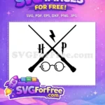 Free Crossed Wands Free Lightning Bolt Harry Potter Free SVG - Instant Download