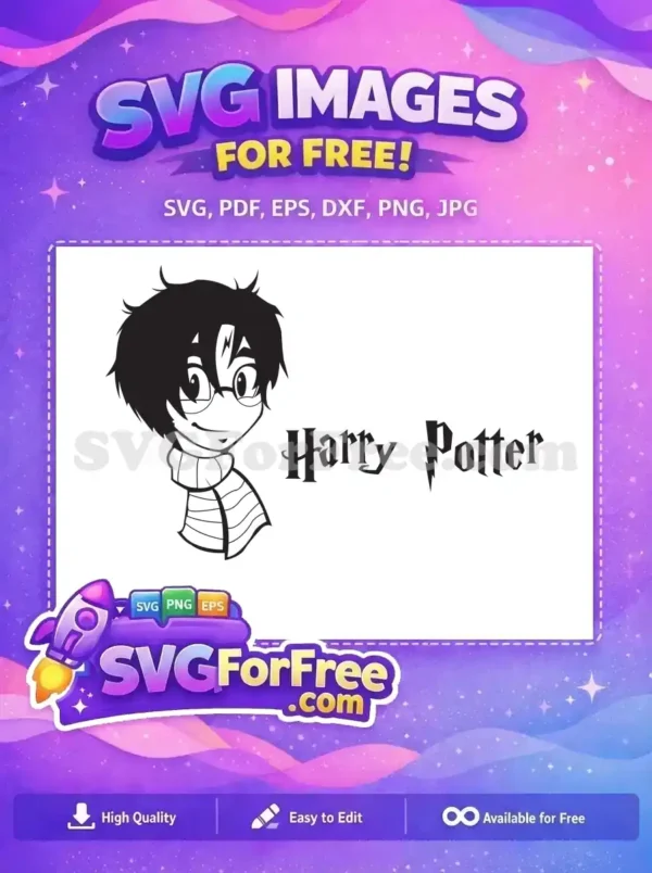 Free Chibi Harry Free Potter Scar Harry Potter Free SVG
