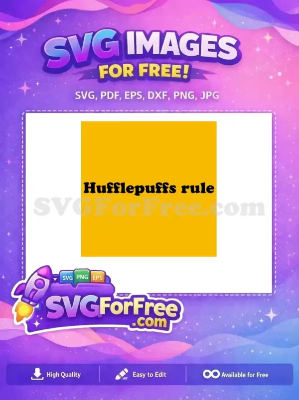 Free Hufflepuff Pride Free Black Lettering Harry Potter Free SVG