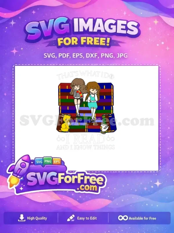 Free Reading Hermione Free Seated Books Harry Potter Free SVG