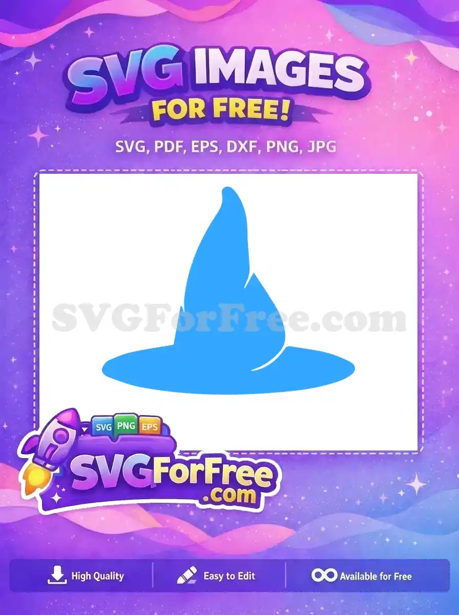 Free Pointed Wizard Hat Free Blue Silhouette Harry Potter Free SVG