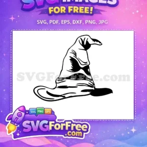 Free Black White Wizard Hat Free Harry Potter Free SVG