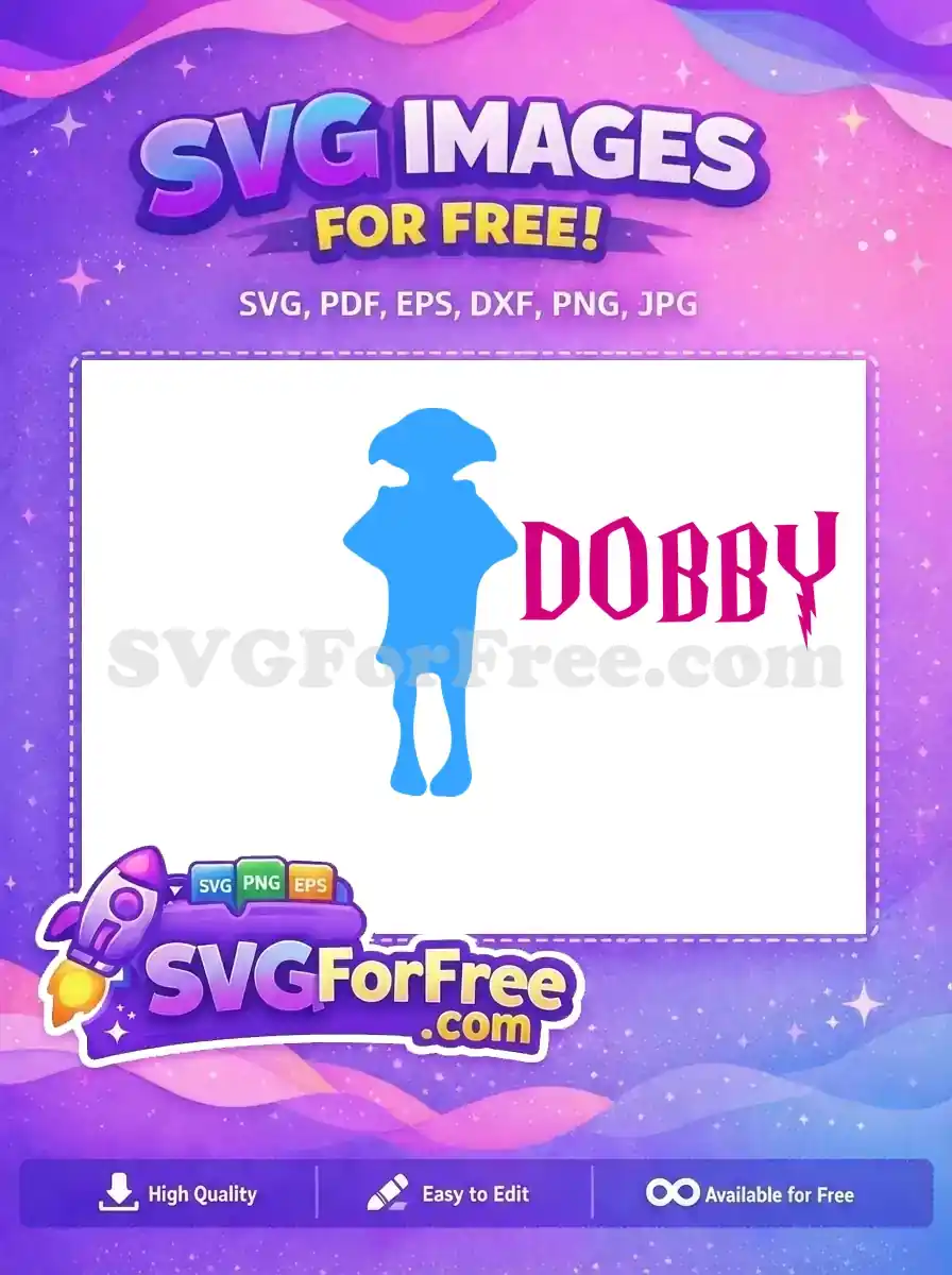 Free Light Blue Dobby Free Simple Shape Harry Potter Free SVG