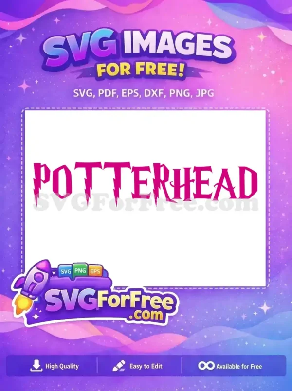 Free Lightning Scar Free Potterhead Text Harry Potter Free SVG