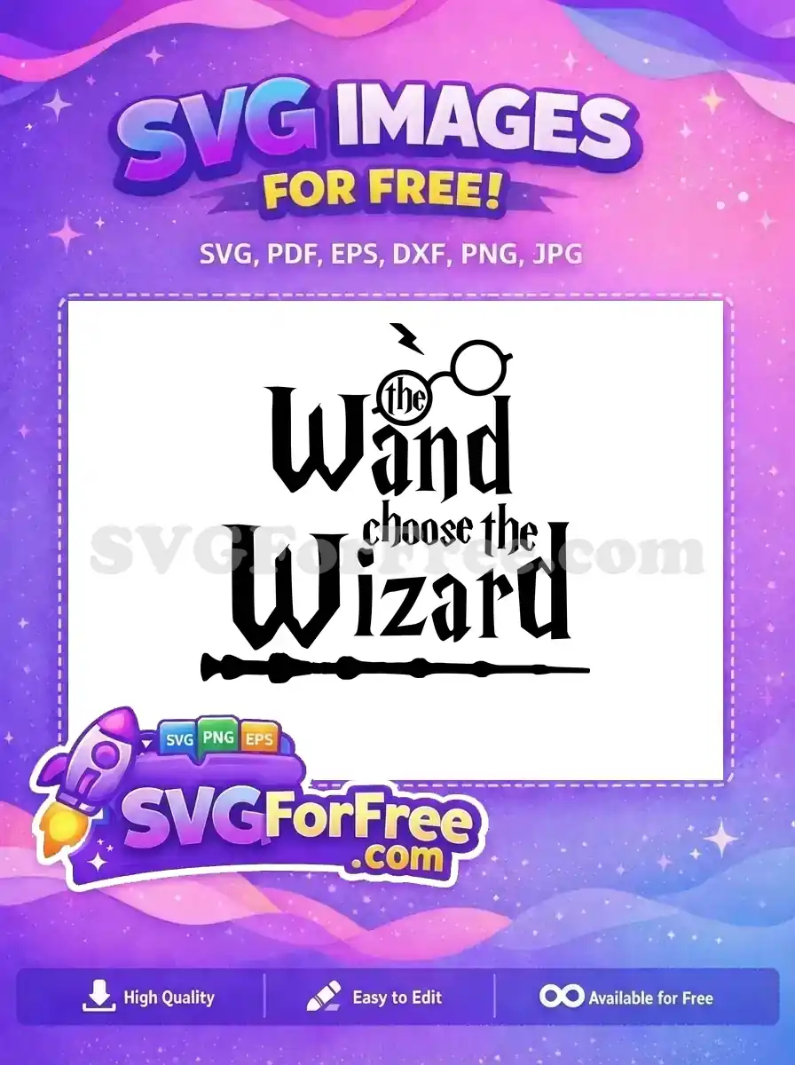 Free Wand Choose Wizard Free Glasses Lightning Harry Potter Free SVG