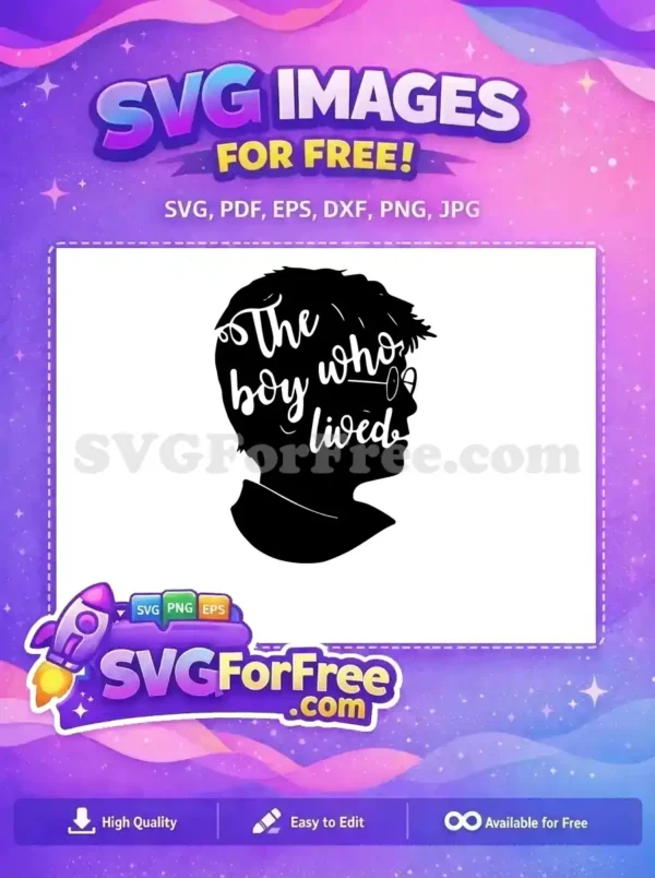 Free Boy Who Lived Free Silhouette Glasses Harry Potter Free SVG