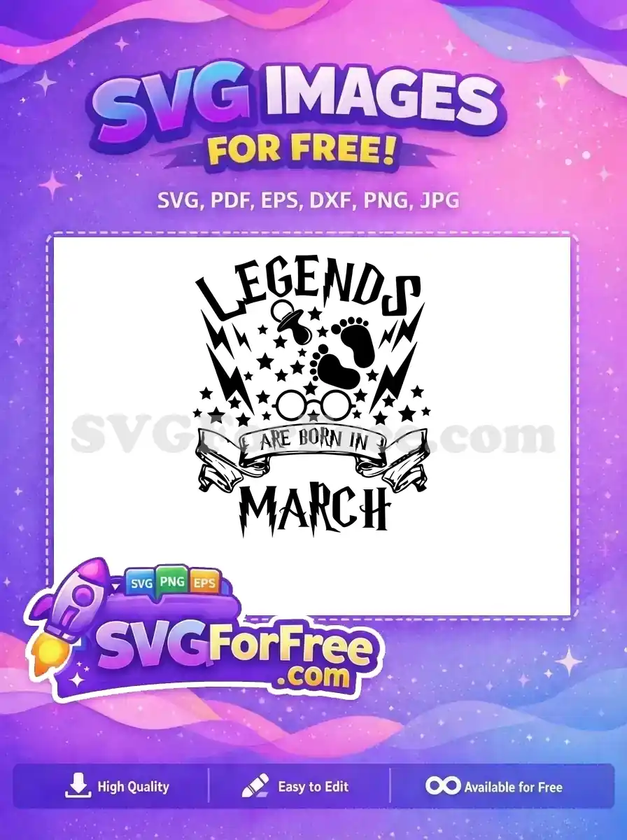 Free Baby Feet Free Pacifier Legends March Free SVG 1