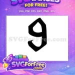 Free Number Nine Free Black Bold Harry Potter Free SVG 1 - Instant Download