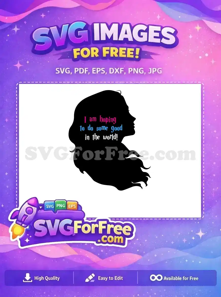 Free Hermione Granger Profile Free Hoping to do Good Harry Potter Free SVG