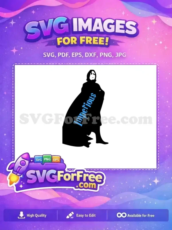 Free Severus Snape Silhouette Free Imperious Curse Harry Potter Free SVG 1
