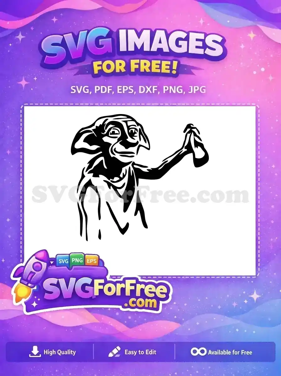 Free Loyal Elf Free Holding Sock Harry Potter Free SVG 1