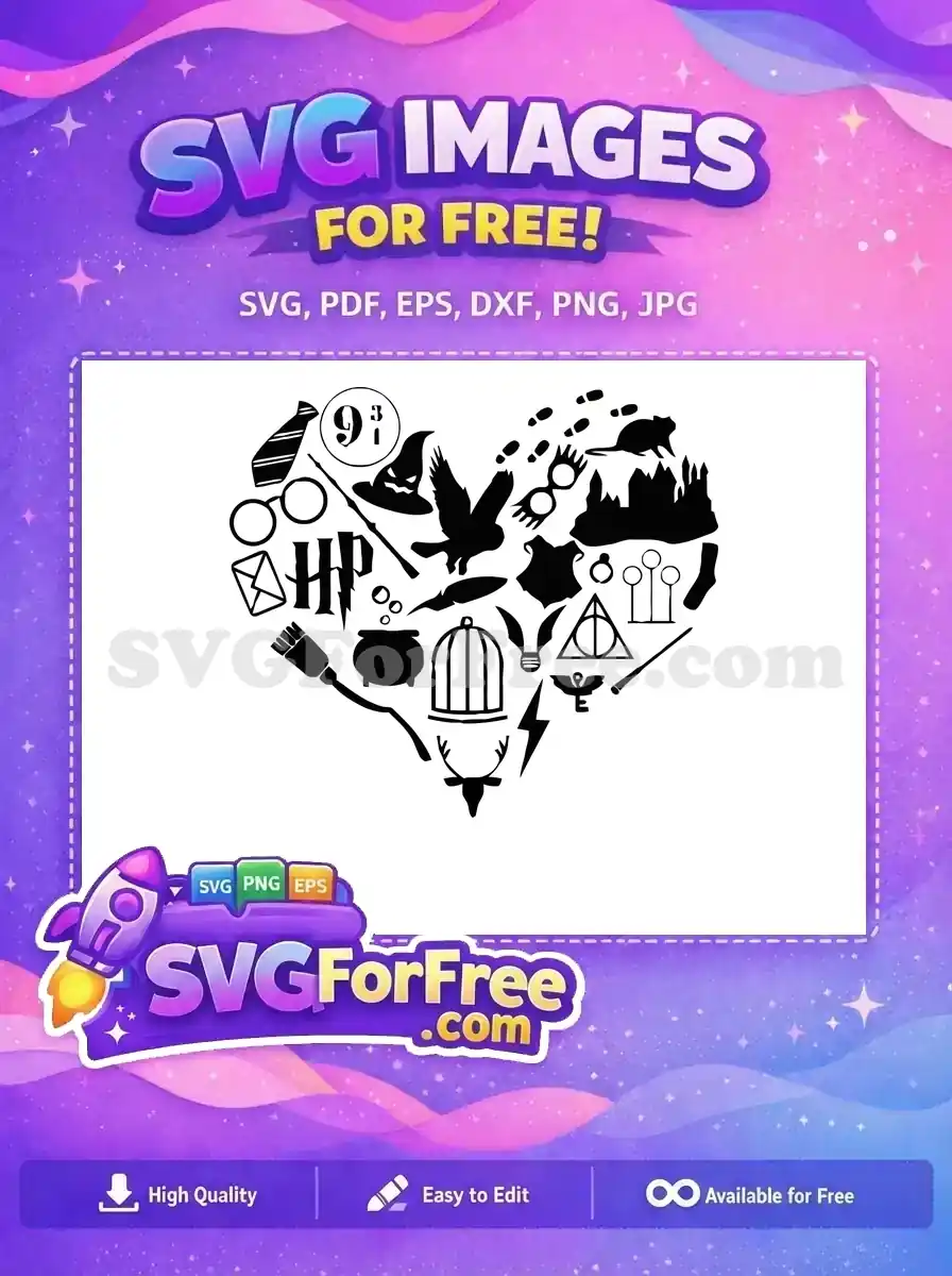 Free Harry Potter Heart Free Magical Elements Harry Potter Free SVG