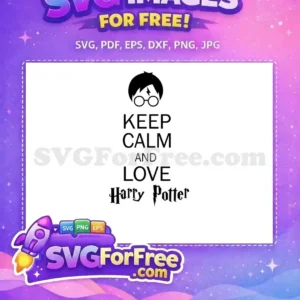 Free Black Hair Free Round Glasses Keep Calm Harry Potter Free SVG 1