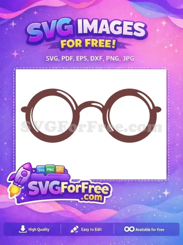Free Round Brown Harry Potter Glasses Free Costume Free SVG
