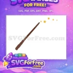 Free Brown Wand Free Golden Stars Harry Potter Free SVG - Instant Download