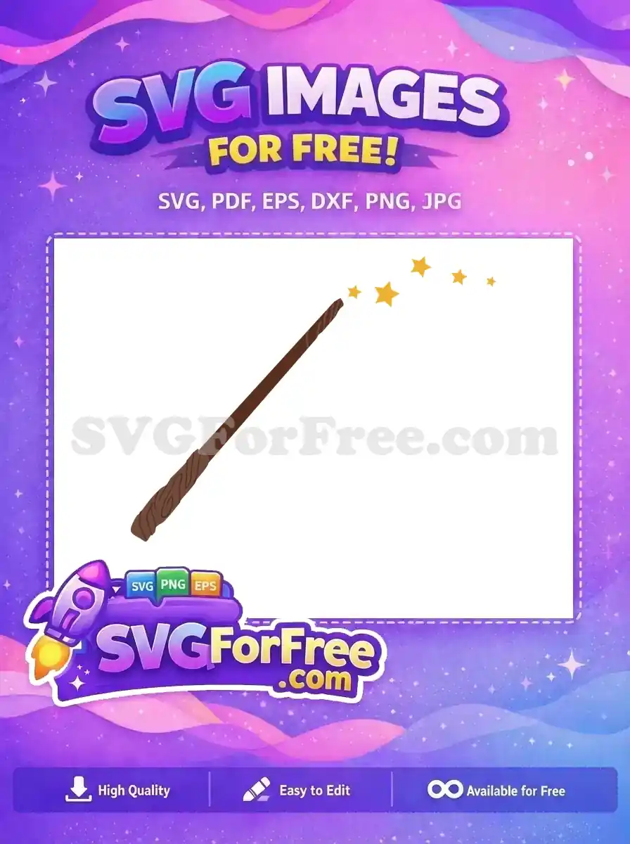 Free Brown Wand Free Golden Stars Harry Potter Free SVG