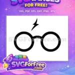 Free Round Glasses Free Lightning Scar Harry Potter Free SVG 23 - Instant Download