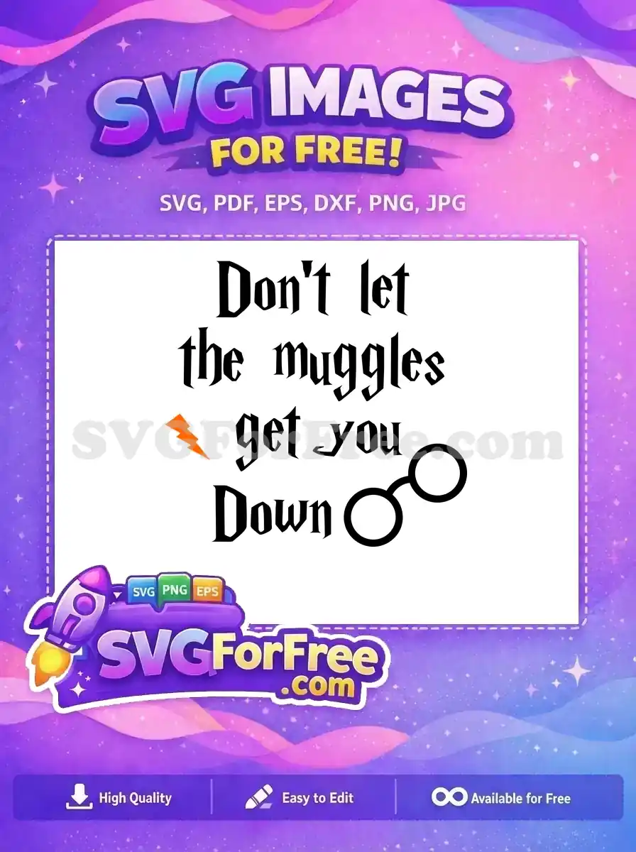 Free Orange Lightning Free Round Glasses Harry Potter Free SVG
