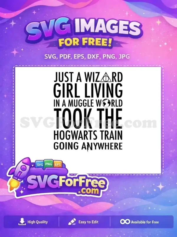 Free Wizard Girl Free Hogwarts Train Muggle World Free SVG
