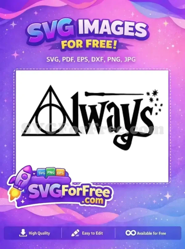 Free Deathly Hallows Free Always Quote Harry Potter Free SVG 3