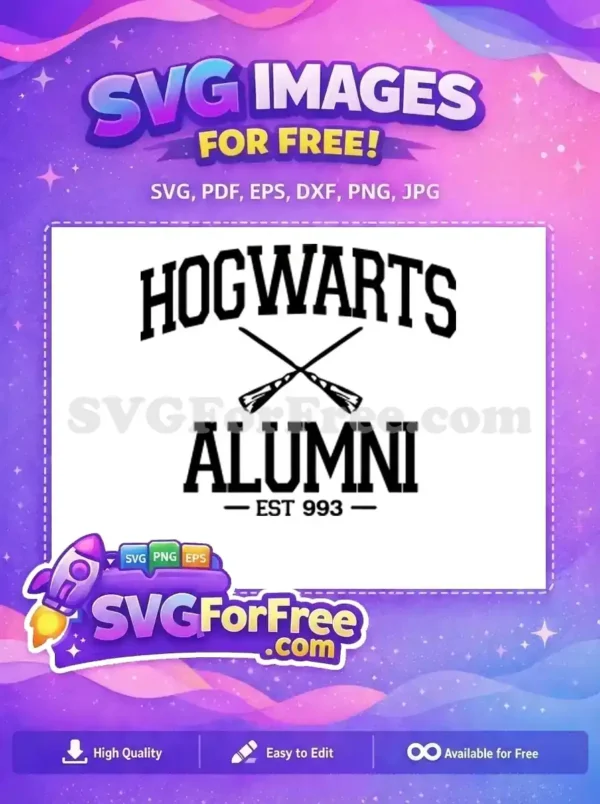 Free Hogwarts Alumni Free Crossed Wands Harry Potter Free SVG 2