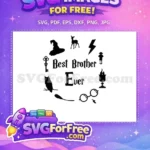 Free Wizard Hat Free Glasses Harry Potter Best Brother Free SVG - Instant Download