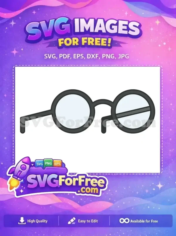 Free Round Frame Glasses Free Harry Potter Iconic Free SVG