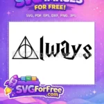 Free Deathly Hallows Symbol Free Gothic Always Font Harry Potter Free SVG - Instant Download