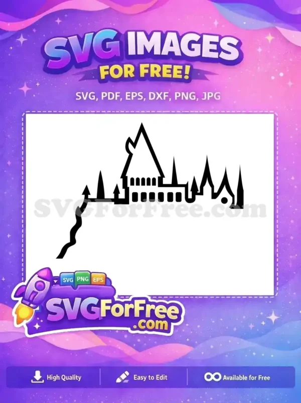 Free Hogwarts Castle Outline Free Wizarding World Harry Potter Free SVG