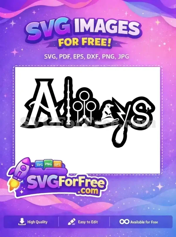 Free Always Wand Quidditch Free Sorting Hat Snake Harry Potter Free SVG