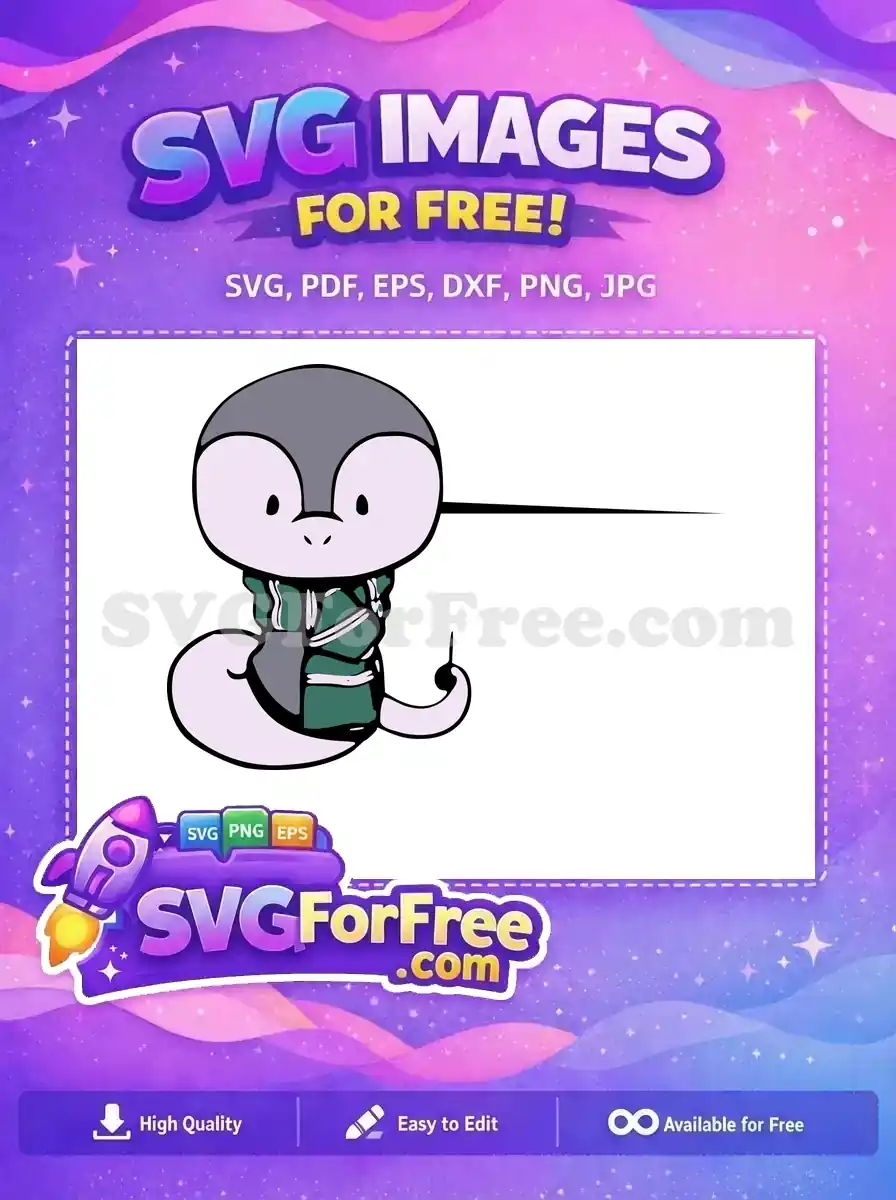 Free Cute Basilisk Free Slytherin Scarf Harry Potter Free SVG