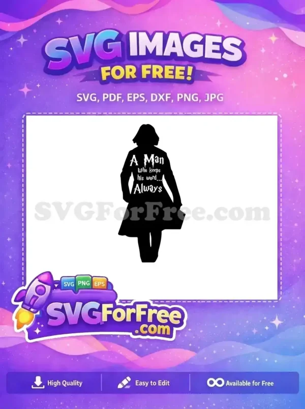 Free Severus Snape Silhouette Free Always Quote Harry Potter Free SVG 2