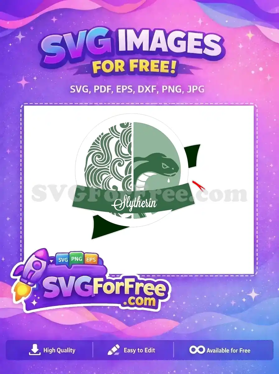 Free Slytherin Crest Ornament Free Snake Drip Harry Potter Free SVG