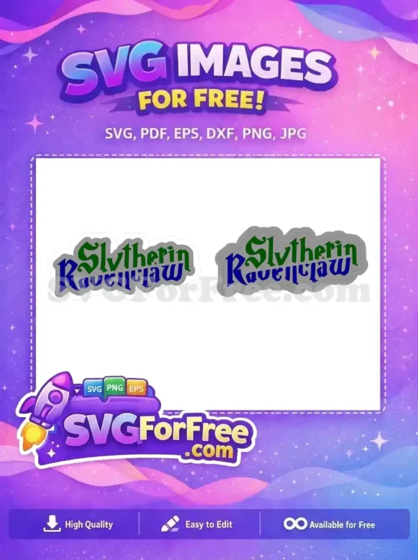 Free Green Slytherin Free Blue Ravenclaw Harry Potter Free SVG 1