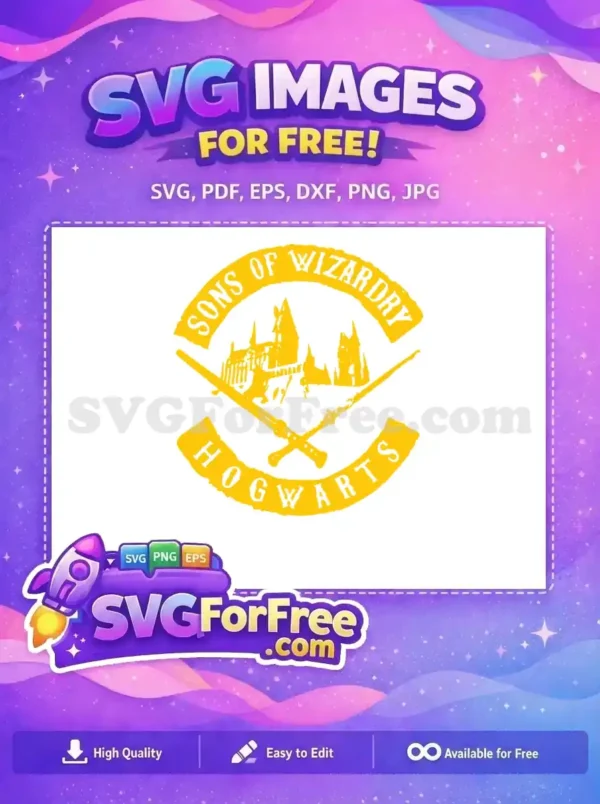 Free Hogwarts Crest Free Two Wands Harry Potter Free SVG