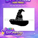 Free Black Wizard Hat Free Pointed Harry Potter Free SVG - Instant Download