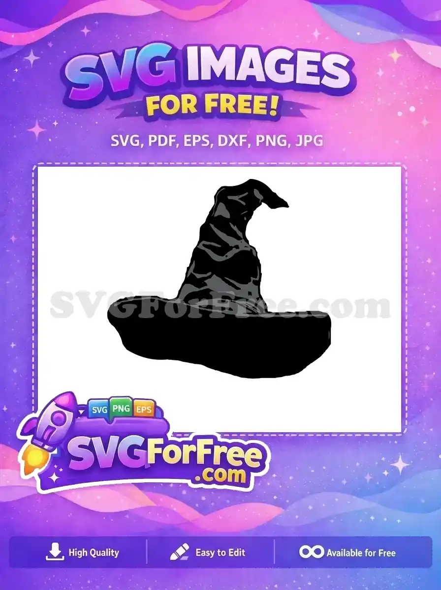 Free Black Wizard Hat Free Pointed Harry Potter Free SVG