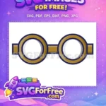 Free Round Gold Frame Free Harry Potter Glasses Free SVG - Instant Download